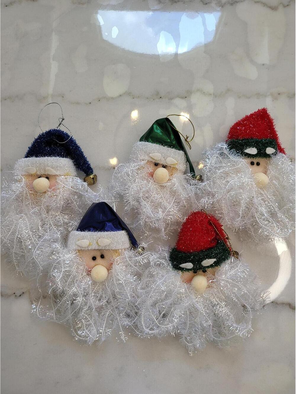 Vintage 2010 Christmas Ornament Santa Claus Set of 5 4.5" Publix Supermarket